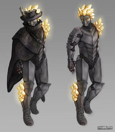 [Personal Work] Character design for a friend's warforged fighter from a D&D campaign